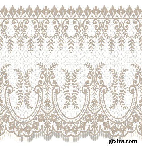 Seamless lace pattern, flower vintage vector background