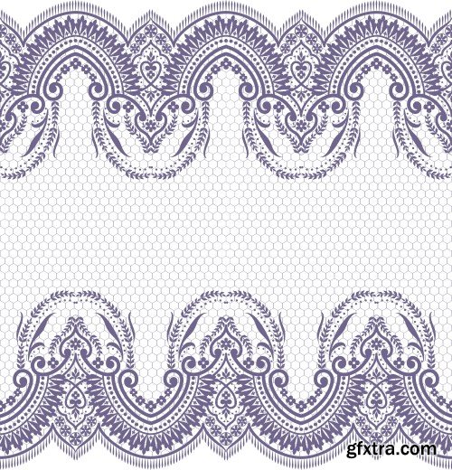 Seamless lace pattern, flower vintage vector background