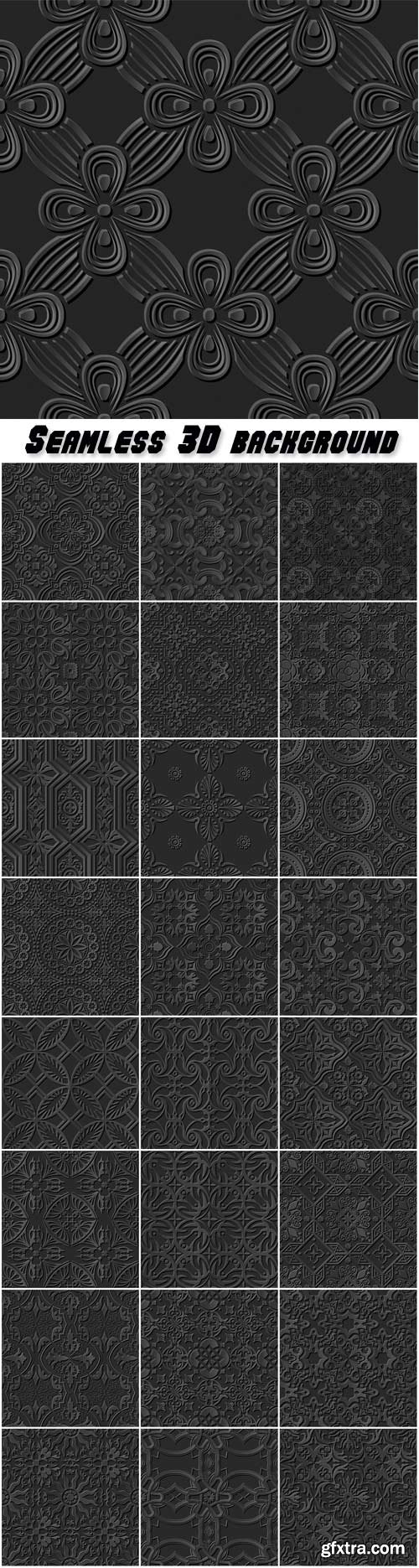 Seamless 3D elegant dark paper, seamless background