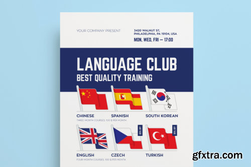 CreativeMarket Language center poster template 577937