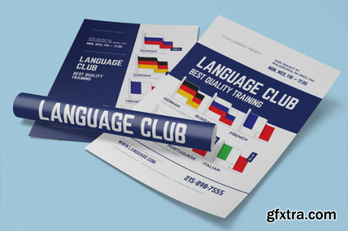 CreativeMarket Language center poster template 577937