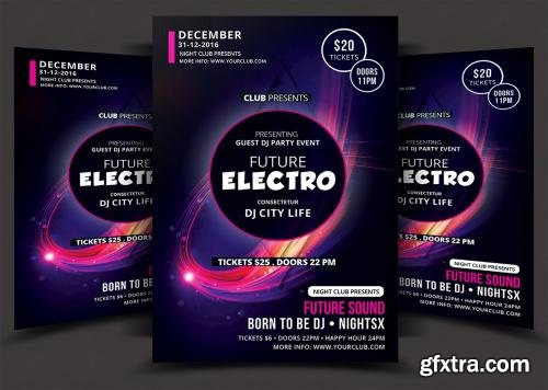 CreativeMarket Electro Music Flyer 577256