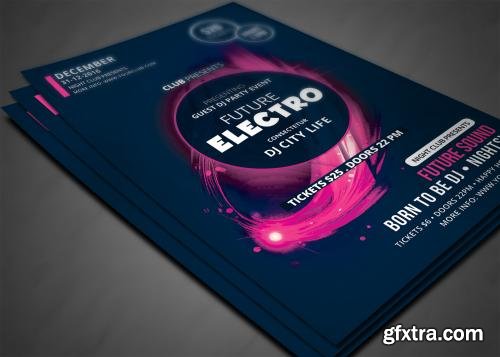 CreativeMarket Electro Music Flyer 577256