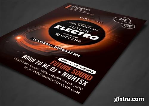 CreativeMarket Electro Music Flyer 577256