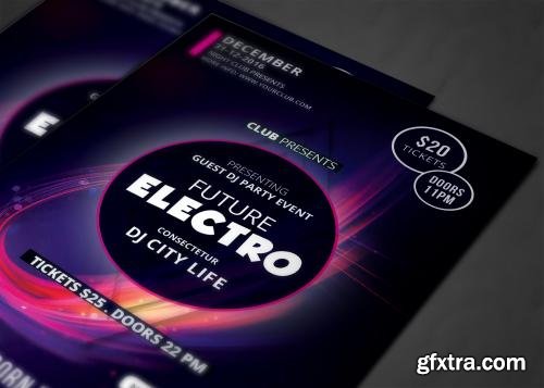 CreativeMarket Electro Music Flyer 577256