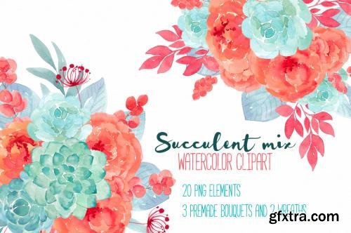 CreativeMarket Succulent mix RB-15 581259