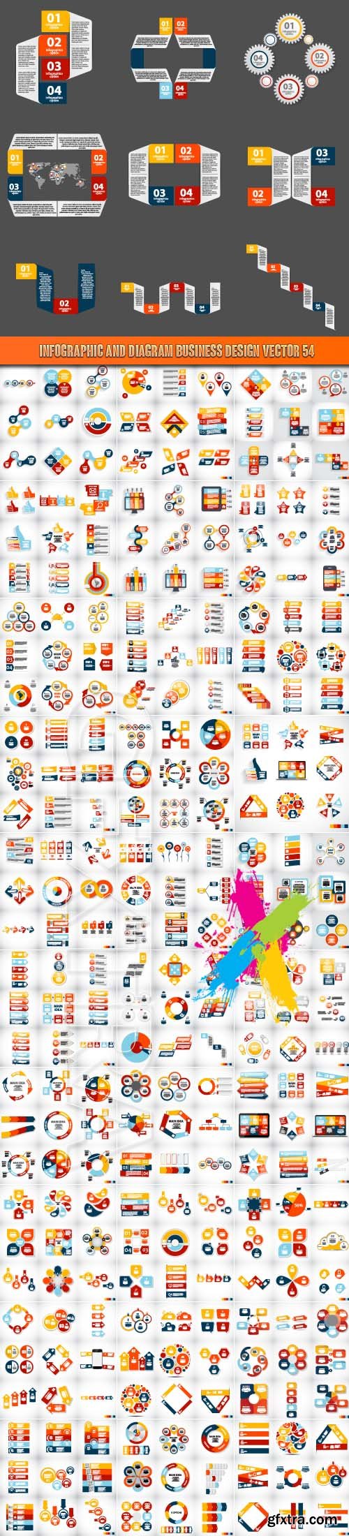 Infographic and diagram business design vector 54