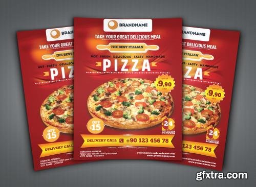 CreativeMarket Pizza Flyer A4 577766