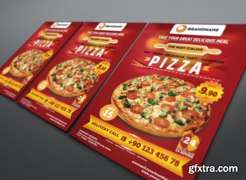 CreativeMarket Pizza Flyer A4 577766