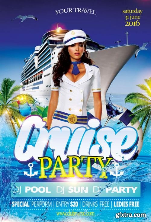 CreativeMarket Cruise And Yacht Party Flyer 577920