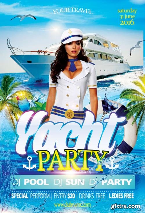 CreativeMarket Cruise And Yacht Party Flyer 577920