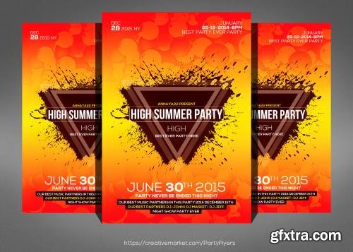 CreativeMarket Summer Splash Cocktails Party Flyer 576020