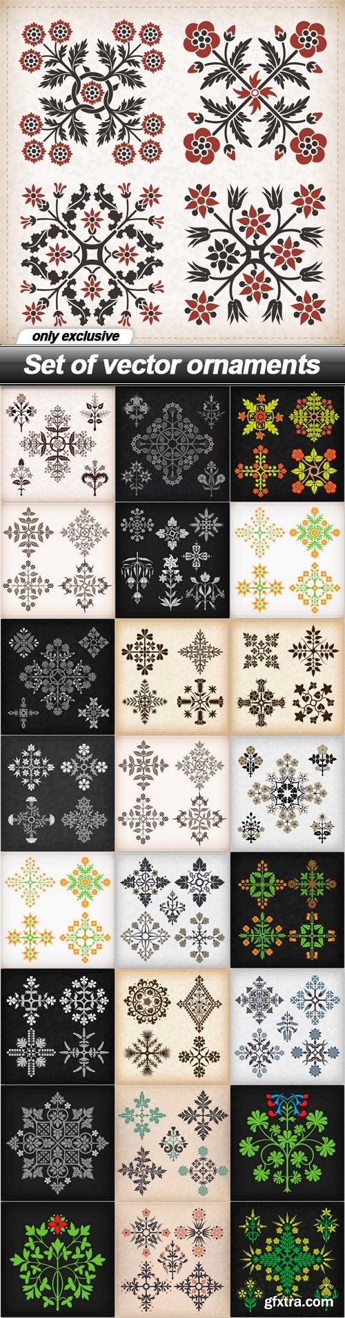 Set of vector ornaments - 25 EPS