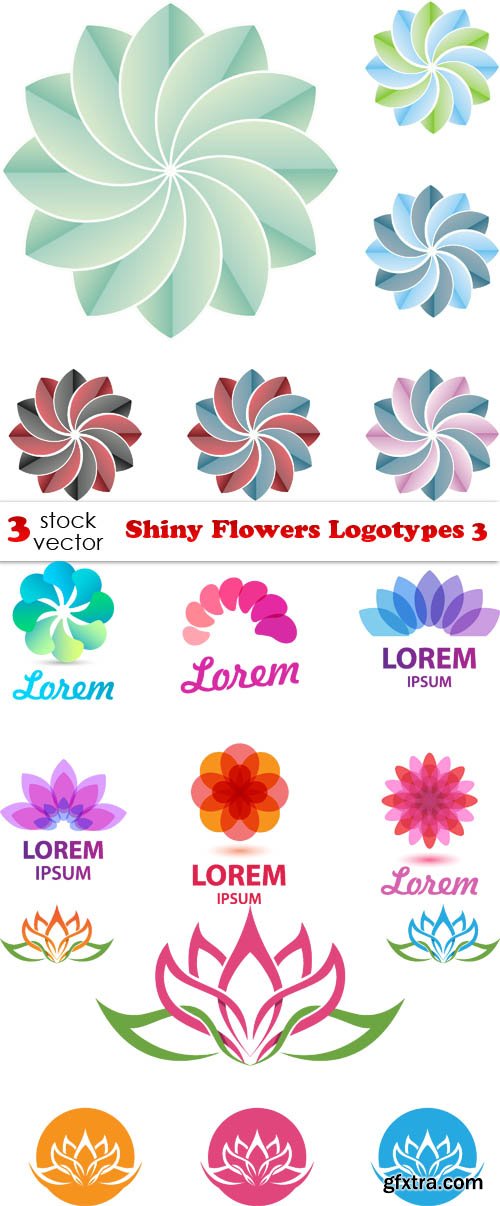 Vectors - Shiny Flowers Logotypes 3