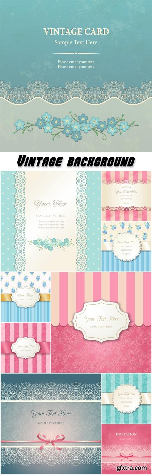 Vintage lacy ornamental ribbon, frame on seamless background