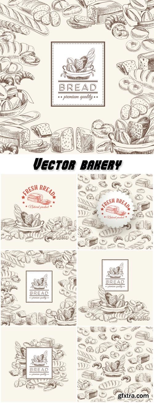 Vector bakery retro background