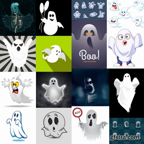 Collection of ghost specter vector image 25 EPS