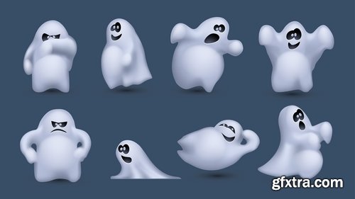 Collection of ghost specter vector image 25 EPS