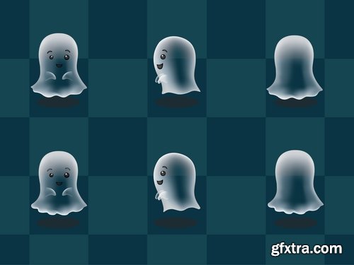 Collection of ghost specter vector image 25 EPS