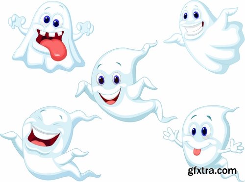 Collection of ghost specter vector image 25 EPS