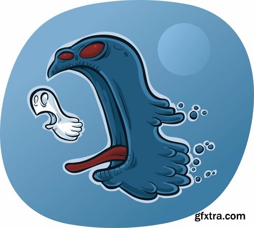 Collection of ghost specter vector image 25 EPS