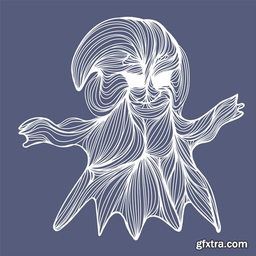 Collection of ghost specter vector image 25 EPS