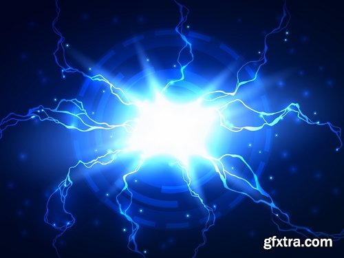 Collection of lightning flare flash light effect icon web design element vector image 25 EPS