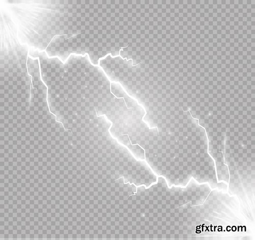 Collection of lightning flare flash light effect icon web design element vector image 25 EPS