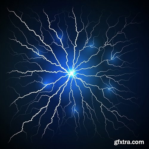 Collection of lightning flare flash light effect icon web design element vector image 25 EPS