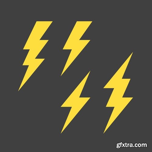 Collection of lightning flare flash light effect icon web design element vector image 25 EPS