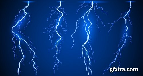 Collection of lightning flare flash light effect icon web design element vector image 25 EPS