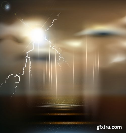 Collection of lightning flare flash light effect icon web design element vector image 25 EPS