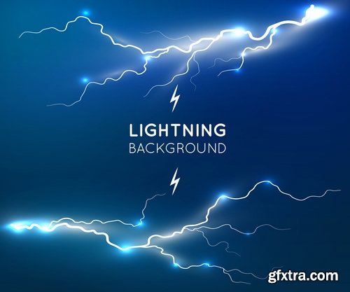 Collection of lightning flare flash light effect icon web design element vector image 25 EPS