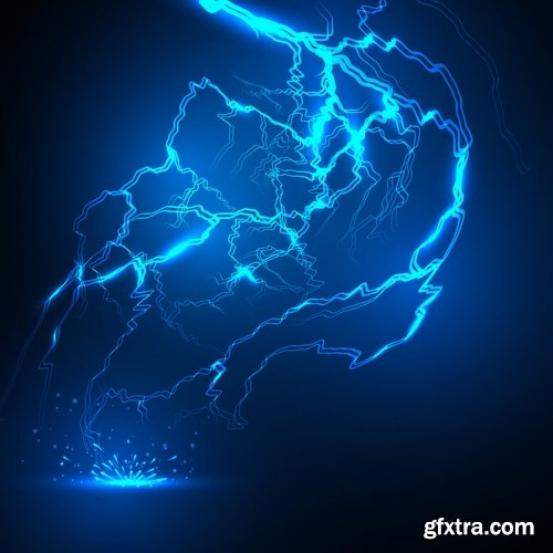 Collection of lightning flare flash light effect icon web design element vector image 25 EPS