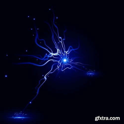 Collection of lightning flare flash light effect icon web design element vector image 25 EPS