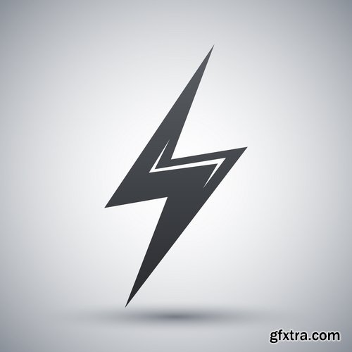 Collection of lightning flare flash light effect icon web design element vector image 25 EPS