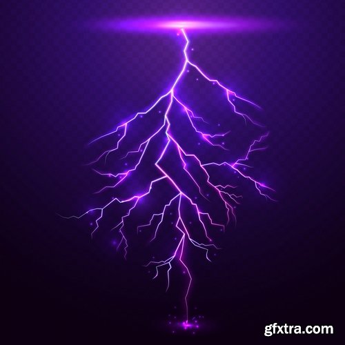 Collection of lightning flare flash light effect icon web design element vector image 25 EPS