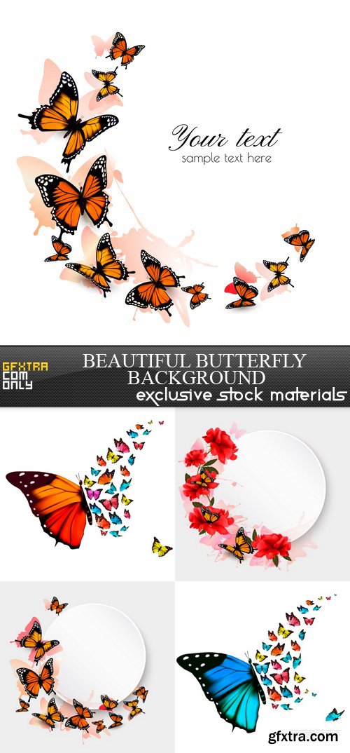 Beautiful Butterfly Background - 5 EPS