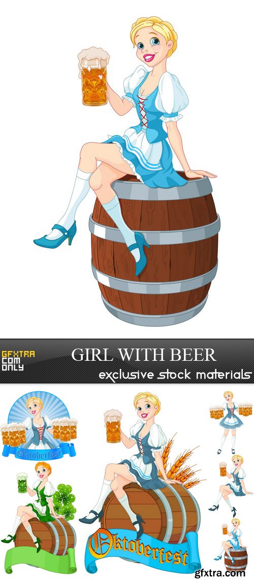 Girl with Beer - 6 EPS