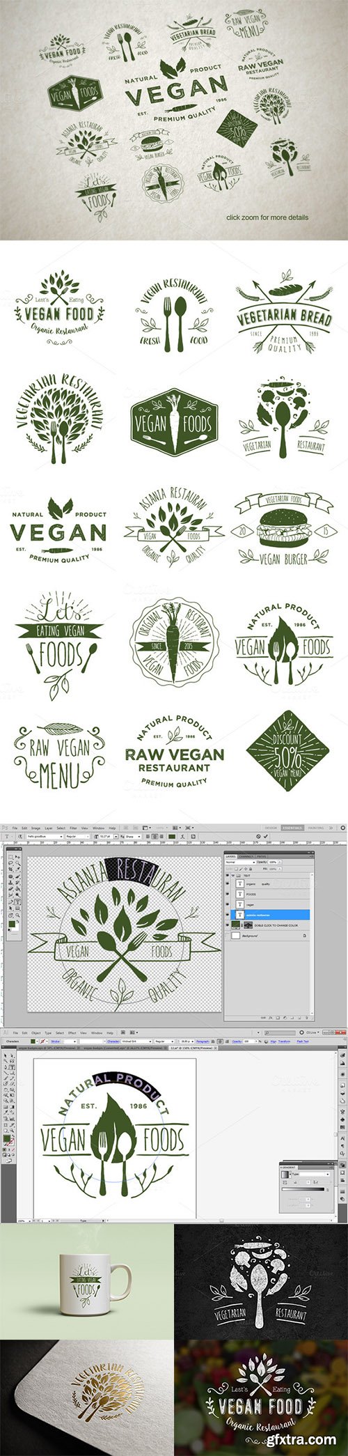 15 Vegetarian Foods Badges - CM 249027