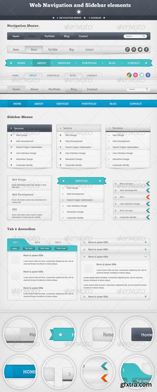 GraphicRiver - Web Navigation and Sidebar Elements 1539123