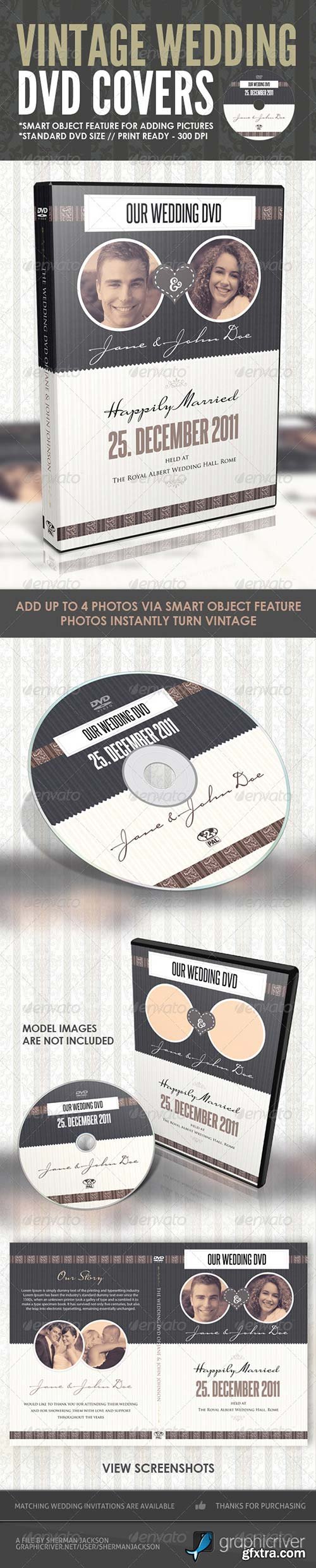 GraphicRiver - Vintage Wedding DVD Covers & Disc Label 1031303