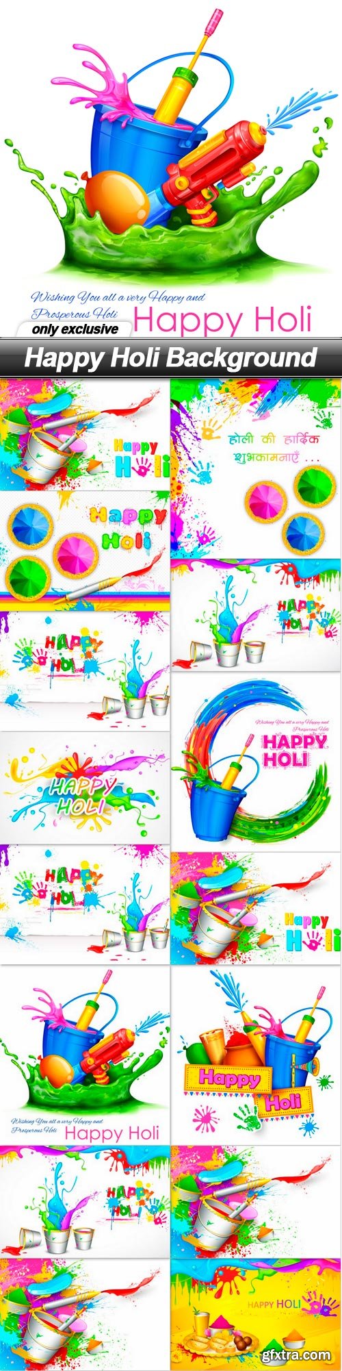 Happy Holi Background - 15 EPS