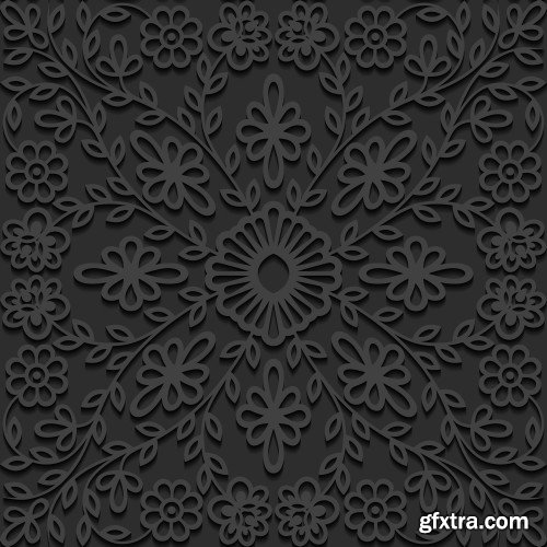 Seamless 3D elegant dark pattern
