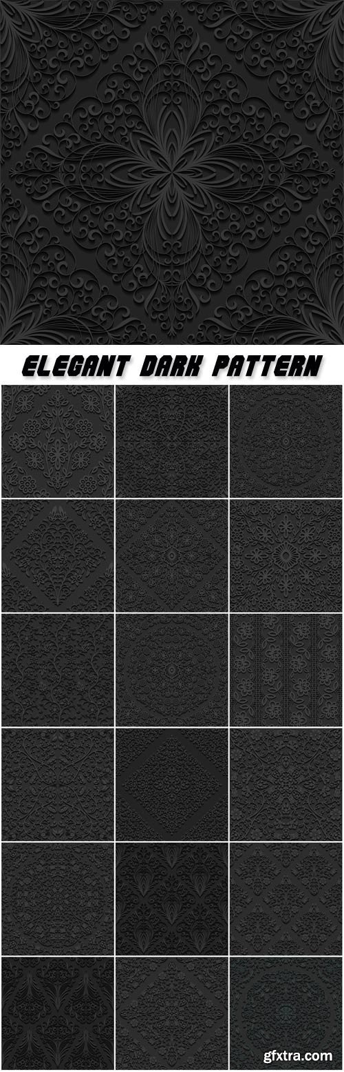 Seamless 3D elegant dark pattern