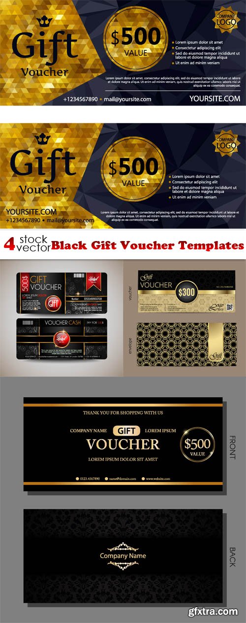 Vectors - Black Gift Voucher Templates