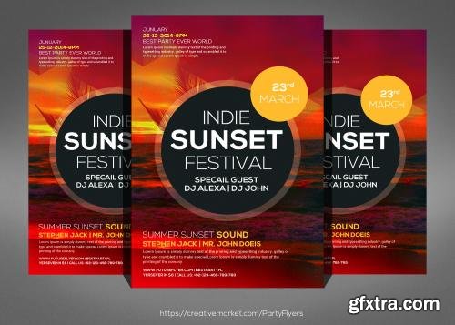 CreativeMarket Summer Sunset Flyer Psd Template 576039