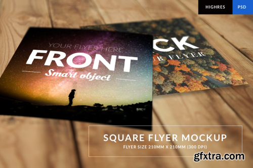 CreativeMarket Square flyer mockup (Carr? 210) HR 479626