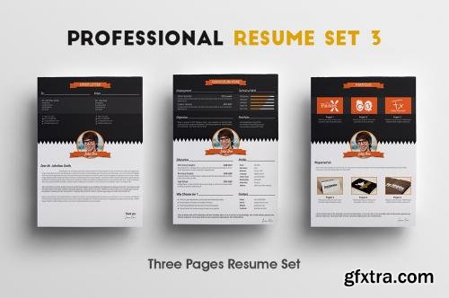 CreativeMarket Professional Resume Set 3 479899