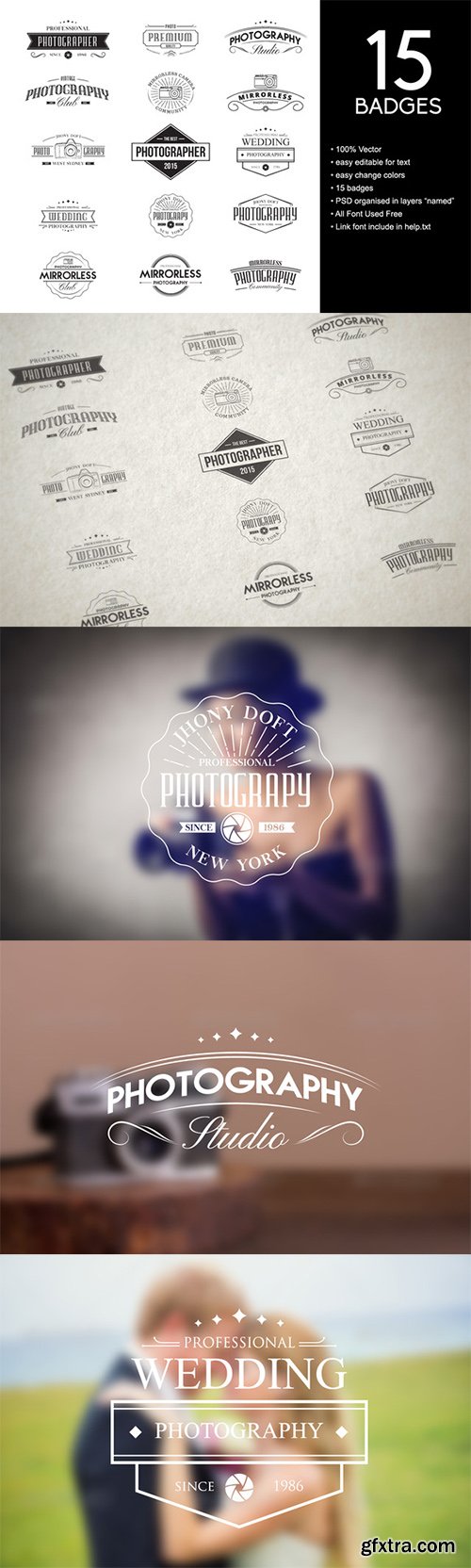 Vintage Badges for Photography - CM 147351